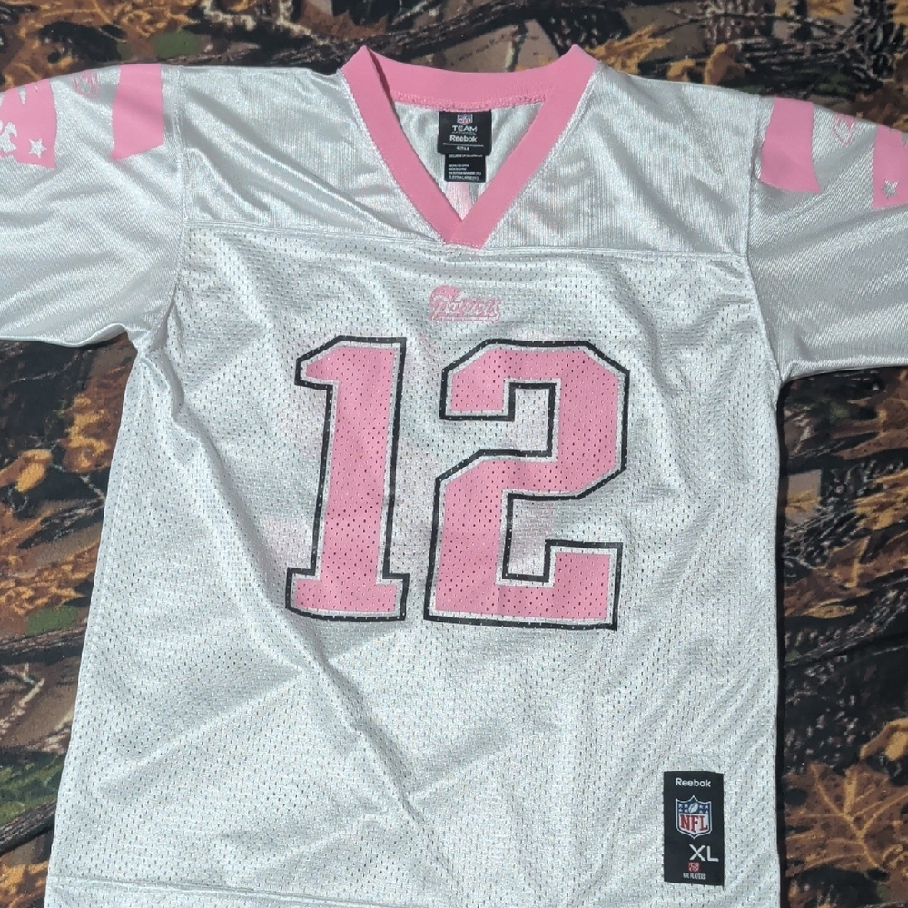 Reebok Kids White Jersey with Pink Number 12